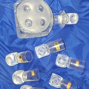 Spode Crystal Decanter and Shot Glass Set